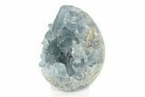 Crystal Filled Celestine (Celestite) Egg Geode - Madagascar #241861-1